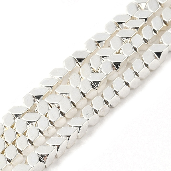 

PandaHall Electroplated Synthetic Non-Magnetic Hematite Beads Strands, Faceted Cube, Silver Plated, 3x4x3mm, Hole: 0.8mm, about...