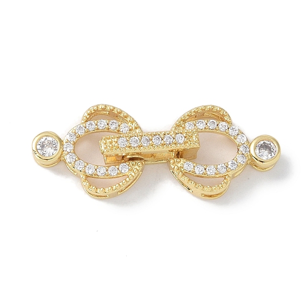 

PandaHall Rack Plating Brass Micro Pave Clear Cubic Zirconia Fold Over Clasps, Cadmium Free & Lead Free, Long-Lasting Plated, Real 18K Gold...