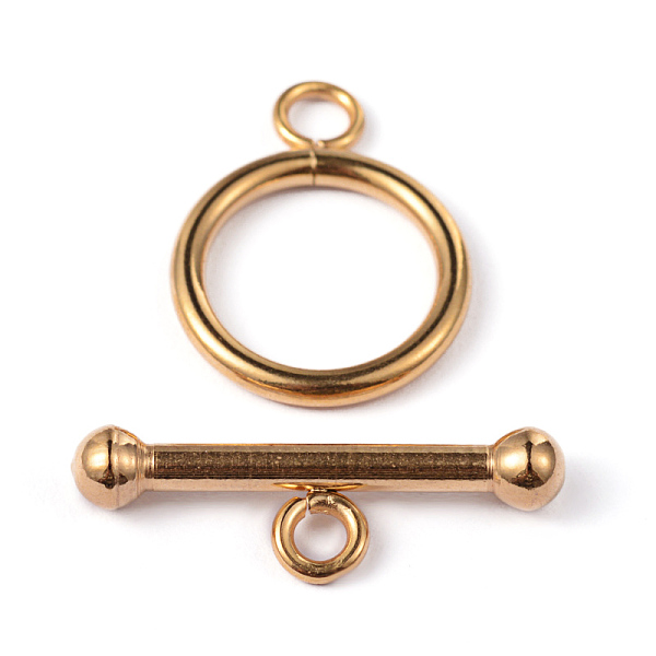 

PandaHall 304 Stainless Steel Ring Toggle Clasps, Mixed Color, Ring: 21x16x2mm, Bar: 25x8x4mm, Hole: 3mm 304 Stainless Steel Ring