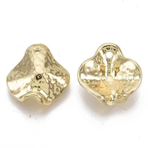 

PandaHall Alloy Hammered Pendants, Leaf, Light Gold, 16x16x5mm, Hole: 1.6mm Alloy Leaf
