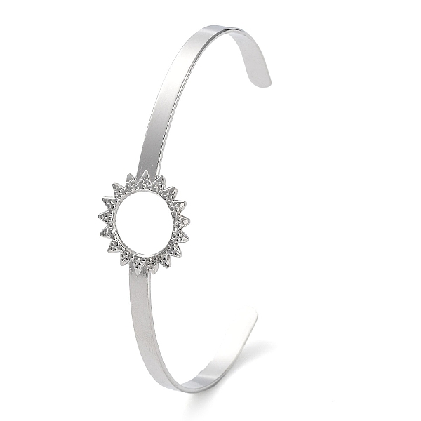 Anlaufgeschütztes Armreif-Armband Aus Edelstahl Mit Hohler Sonnenblume Für Damen