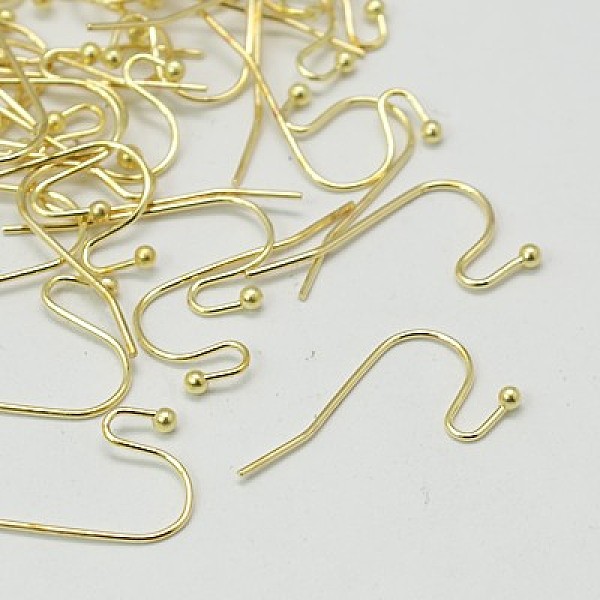 

PandaHall Brass Earring Hooks, Golden, 22x11x0.75mm, 20 Gauge Brass