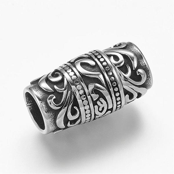 

PandaHall 304 Stainless Steel Magnetic Clasps with Glue-in Ends, Column, Antique Silver, 25x12.5mm, Hole: 8.5mm 304 Stainless Steel Column