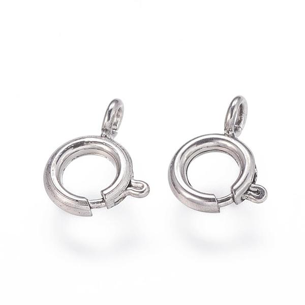 

PandaHall 304 Stainless Steel Spring Ring Clasps, Stainless Steel Color, 9x6x3mm, Hole: 1.5mm 304 Stainless Steel