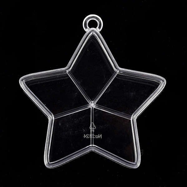 

PandaHall Plastic Bead Storage Containers, 5 Compartments, Star, Clear, 9.1x8.6x1.6cm, Hole: 6mm Plastic Star Clear