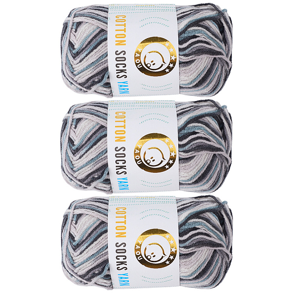 3 Skeins 3Ply Cotton Sock Yarn