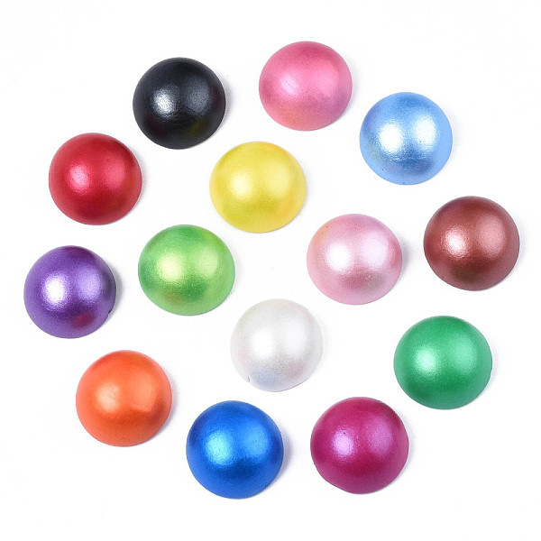 

PandaHall Painted Natural Wood Cabochons, Pearlized, Half Round, Mixed Color, 20x10.5mm Wood Half Round Multicolor