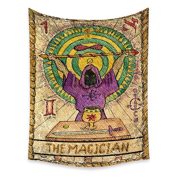 

PandaHall Tarot Tapestry, Polyester Bohemian Wall Hanging Tapestry, for Bedroom Living Room Decoration, Rectangle, The Magician I, 950x730mm...