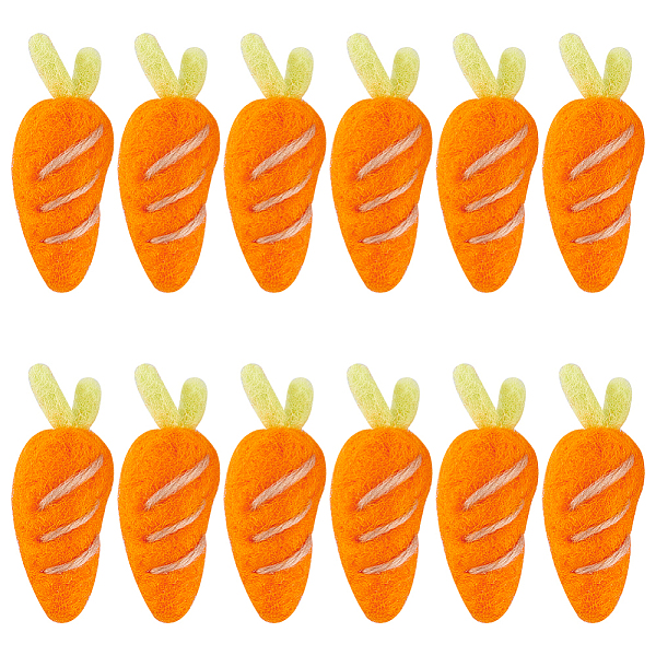 

PandaHall FINGERINSPIRE 12 Pcs Handmade Wool Felt Carrots Wool Felting Carrots 2.2x0.8x0.8 inch Felted Radish Crafts Mini Carrot Decorative..., Red