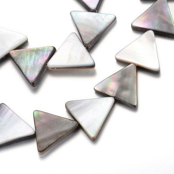

PandaHall Natural Black Lip Shell Bead Strands, Triangle, Black, 15x17x3mm, Hole: 1mm, about 27pcs/strand, 15.7 inch Black Lip Shell...