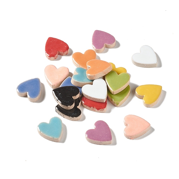 

PandaHall Heart Mosaic Tiles Porcelain Cabochons, for Home Decoration or DIY Crafts, Mixed Color, 23x22.5x6mm Porcelain Heart Multicolor