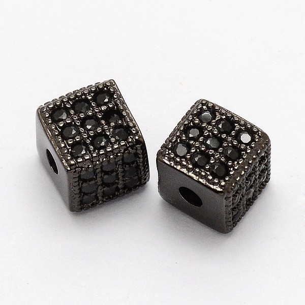 

PandaHall Cube Brass Micro Pave Cubic Zirconia Beads, Cadmium Free & Nickel Free & Lead Free, Gunmetal, 6x6x6mm, Hole: 1mm Brass+Cubic...