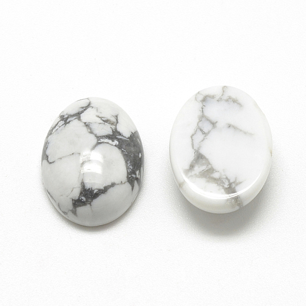 

PandaHall Natural Howlite Cabochons, Oval, 18x13x5mm Howlite Oval