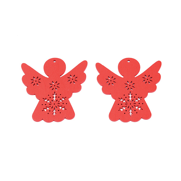 

PandaHall Christmas Theme Spray Painted Wood Big Pendants, Angel Charm with Hollow Snowflake, Red, 67x62.5x2mm, Hole: 3mm Wood Angel & Fairy...