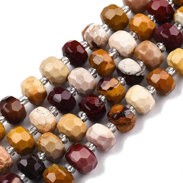 

PandaHall Natural Mookaite Beads Strands, with Seed Beads, Faceted, Rondelle, 8x6mm, Hole: 1mm, about 20~22pcs/strand, 7.09 inch(18cm)...