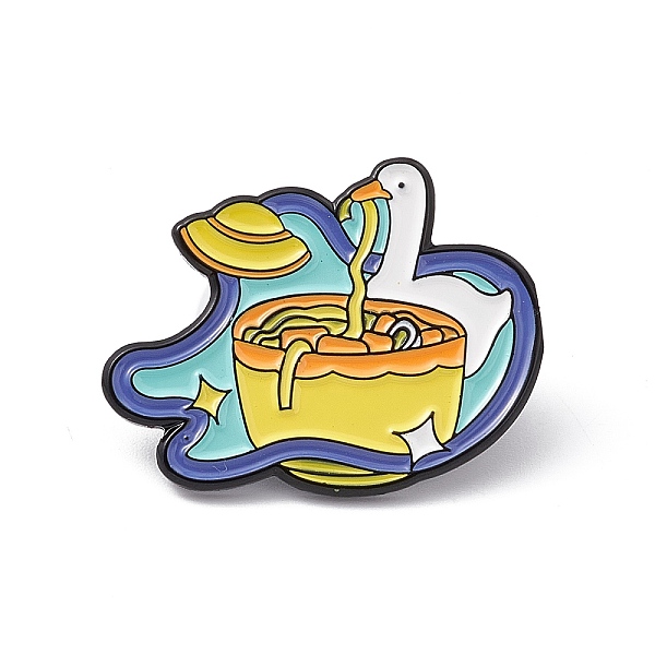

PandaHall Space Theme Cute Animal Aolly Brooch for Backpack Clothes, Goose Pattern, 23.5x32x1.8mm, Pin: 1.2mm Alloy Goose