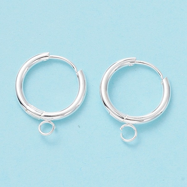 

PandaHall 201 Stainless Steel Huggie Hoop Earring Findings, with Horizontal Loop and 316 Surgical Stainless Steel Pin, Silver, 20x16x2mm...