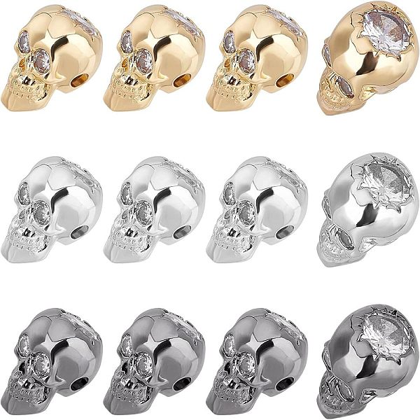 12 Pcs Skull Beads - image
