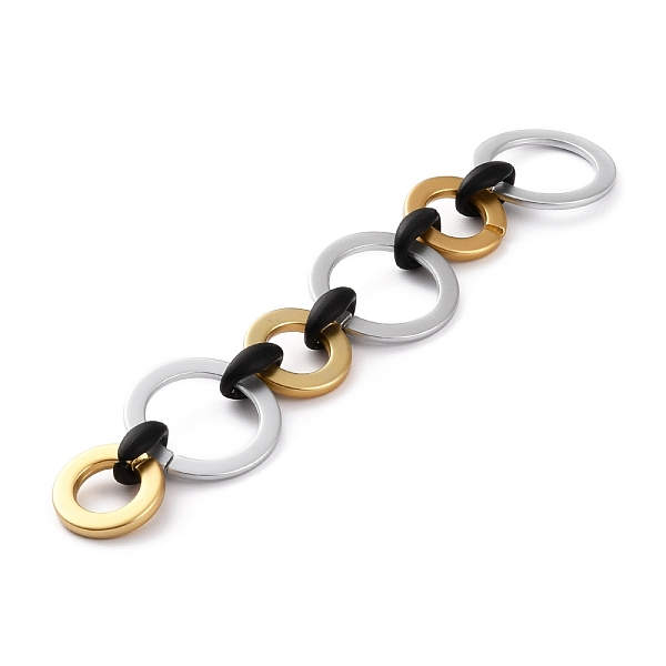

PandaHall Handmade Spray Painted CCB Chains, with Acrylic Linking Rings, for Jewelry Making, Gold, Ring: 31.5~44x3~4.5mm, Link: 23x26x8.5mm...