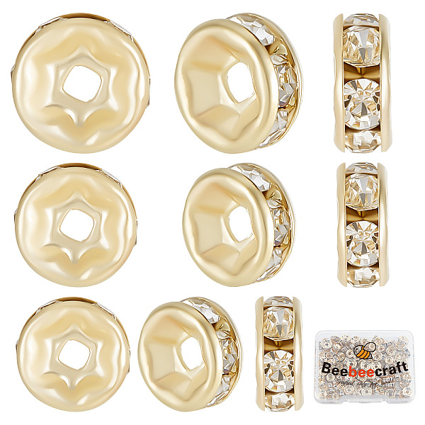 

PandaHall Beebeecraft 150Pcs 3 Style Brass Pave Clear Cubic Zirconia Beads, Nickel Free, Flat Round, Golden, 5~7.5x2.5~3mm, Hole: 1.4~1.8mm...