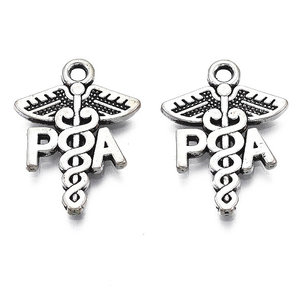 

PandaHall Tibetan Style Alloy PA Caduceus Medical Symbol Pendants, Cadmium Free & Lead Free, Wing with Snake, Antique Silver...