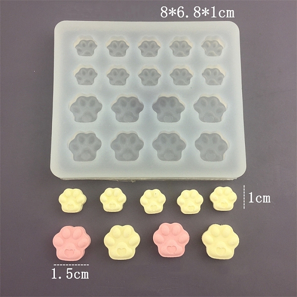 PandaHall DIY Food Grade Silicone Molds, Fondant Molds, For DIY Chiffon Cake Chocolate Bakeware, Paw Print, 68x80x10mm, Inner Diameter...