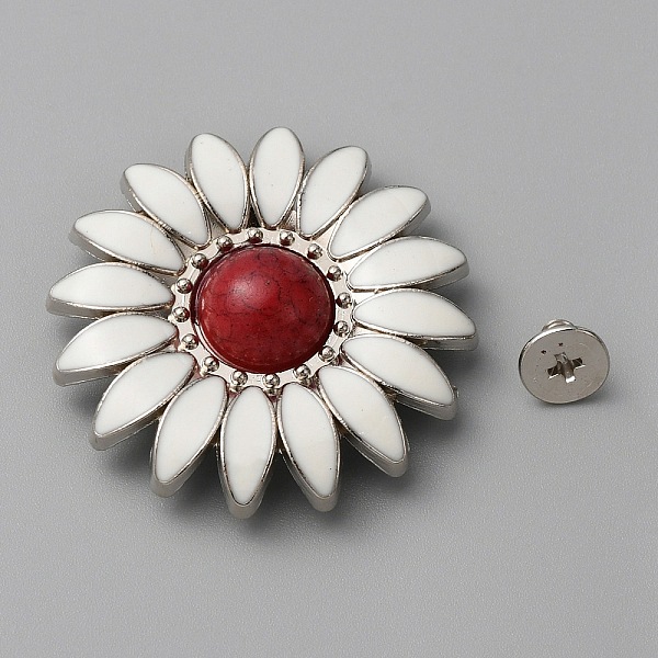 

PandaHall Zinc Alloy Enamel Buttons, with Synthetic Turquoise and Iron Screws, for Purse, Bags, Leather Crafts Decoration, Sunflower, Red...