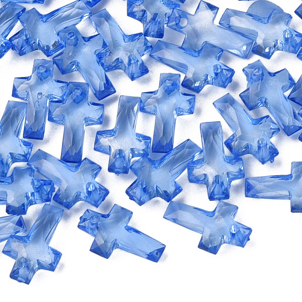 

PandaHall Transparent Acrylic Pendants, Faceted, Cross, Royal Blue, 16x10x4.5mm, Hole: 1.5mm, about 3300pcs/500g Acrylic Cross