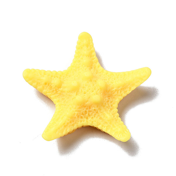 

PandaHall Sea Animal Opaque Resin Cabochons, Starfish, Yellow, 37x38x9mm Resin Starfish Yellow