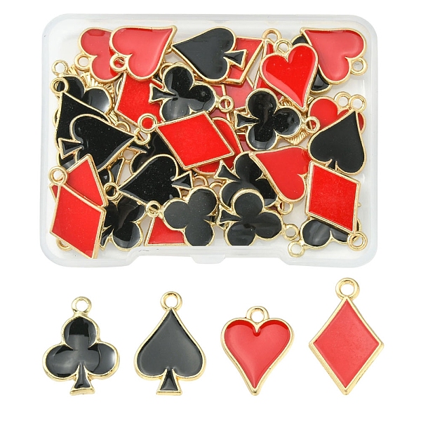 

PandaHall 40Pcs 4 Style Alloy Pendants, with Enamel, Cadmium Free & Nickel Free & Lead Free, Rhombus & Heart & Plum Blossom, Light Gold..., Multicolor