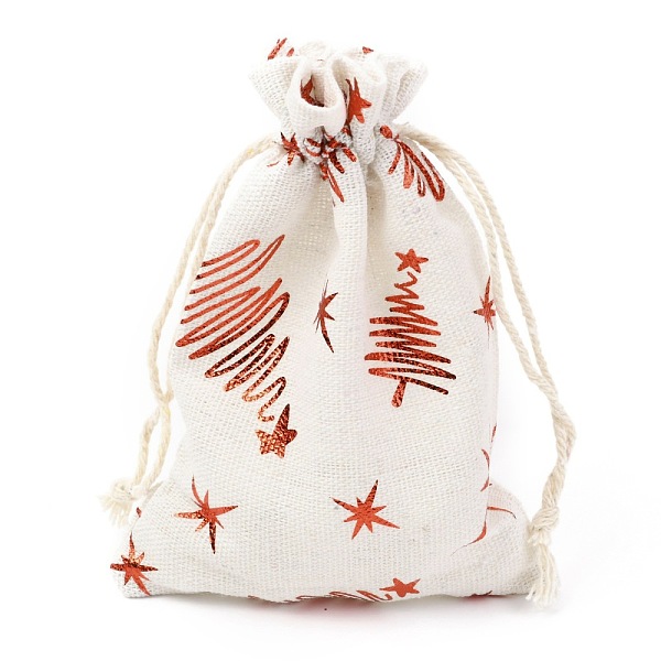 

PandaHall Christmas Theme Cotton Fabric Cloth Bag, Drawstring Bags, for Christmas Party Snack Gift Ornaments, Christmas Tree Pattern...