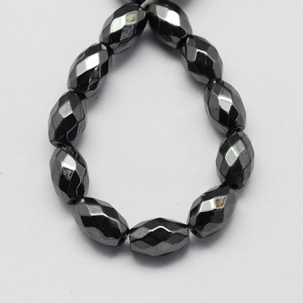 

PandaHall Non-magnetic Synthetic Hematite Beads Strands, Grade A, Faceted, Oval, Black, 9x6x6mm, Hole: 1mm Non-magnetic Hematite Oval Black