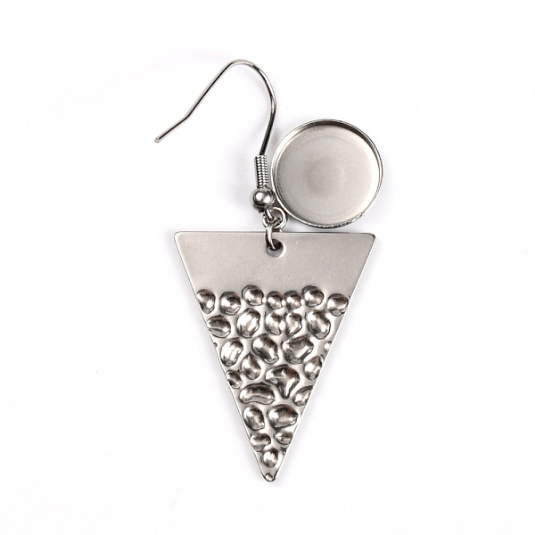 

PandaHall 304 Stainless Steel Earring Hooks, Triangle & Flat Round, Stainless Steel Color, Tray: 12mm, 45.5mm, Pin: 0.8mm 304 Stainless...