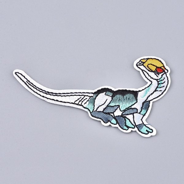

PandaHall Computerized Embroidery Cloth Iron on/Sew on Patches, Costume Accessories, Dinosaur, Colorful, 53x98x1.5mm Cloth Dinosaur