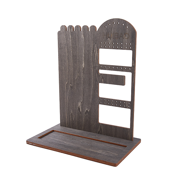

PandaHall Wooden Jewelry Display Tower with Tray, Jewelry Organizer Holder for Earring Ring Necklace Storage, Slate Gray, Finish Product...