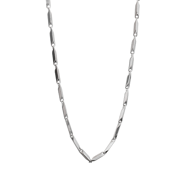 

PandaHall 201 Stainless Steel Rectangle Bar Link Chain Necklaces, Stainless Steel Color, 20.08 inch(51cm) 201 Stainless Steel