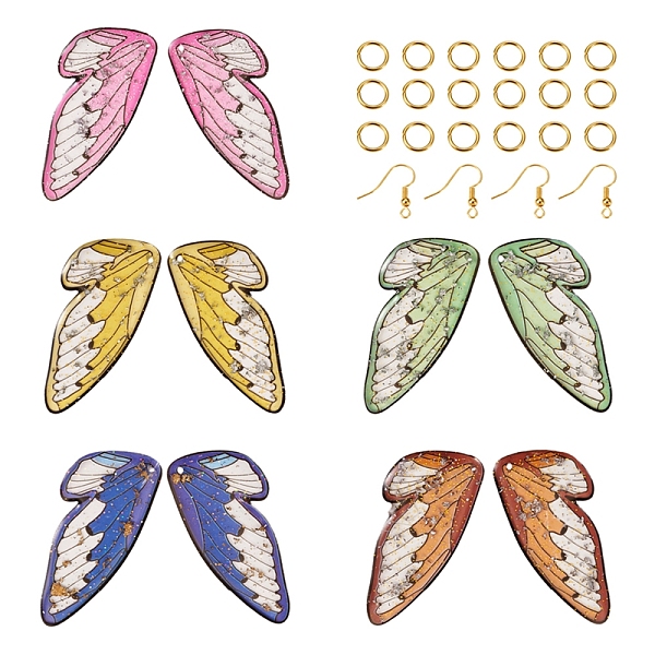 

PandaHall DIY Butterfly Wing Earring Making Kit, Including Epoxy Resin Pendants, Brass Earring Hooks & Jump Rings, Mixed Color, 50Pcs/box..., Multicolor