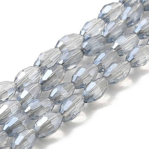 

PandaHall Electroplate Glass Beads Strands, Full Rainbow Plated, Faceted, Oval, Gainsboro, 6x4mm, Hole: 1mm, about 72pcs/strand, 16 inch..., Gray