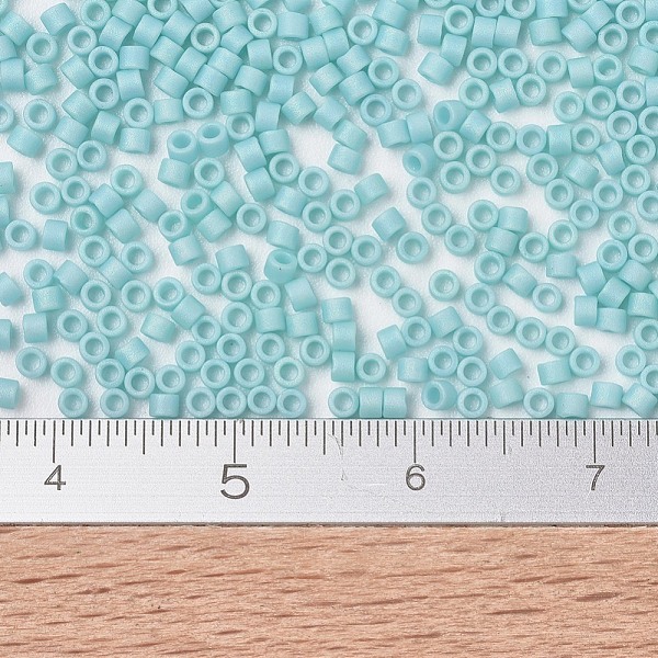 

PandaHall MIYUKI Delica Beads Small, Cylinder, Japanese Seed Beads, 15/0, (DBS1595) Matte Opaque Sea Opal AB, 1.1x1.3mm, Hole: 0.7mm, about..., Cyan