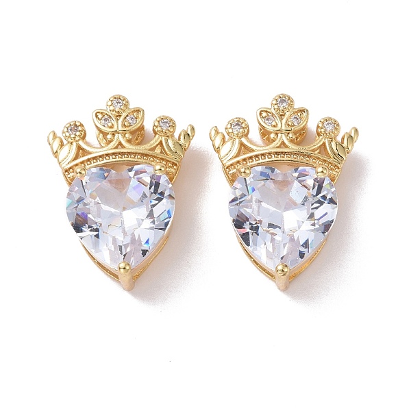 

PandaHall Brass Micro Pave Clear Cubic Zirconia Pendants, Cadmium Free & Lead Free, Crown with Heart, Golden, 18.5x14x7.5mm, Hole: 2x2.5mm...