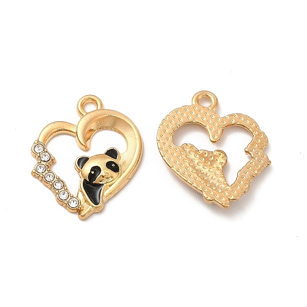 

PandaHall Alloy Enamel Pendants, with Crystal Rhinestone, Heart & Panda Charm, Light Gold, 20x17x3mm, Hole: 1.6mm Alloy Rhinestone+Enamel..., Black
