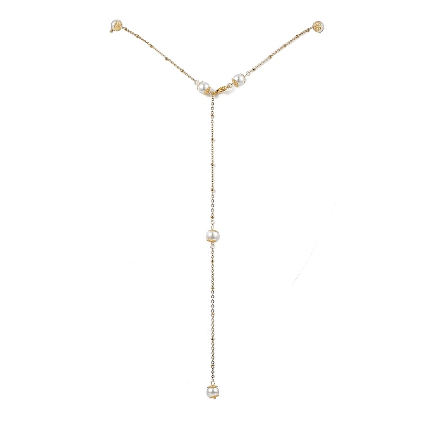 

PandaHall 304 Stainless Steel Chain Belts, Cable Chains, with Glass Pearl Bead and Zinc Alloy Lobster Claw Clasps, Golden, 49-7/8 inch...