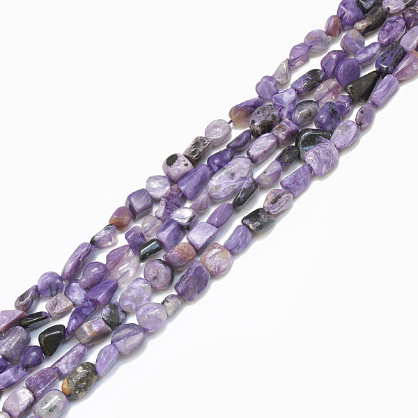 

PandaHall Natural Charoite Beads Strands, Tumbled Stone, Nuggets, 4~15x4~8x3~7mm, Hole: 1mm, about 40~70pcs/strand, 15.7 inch Charoite...