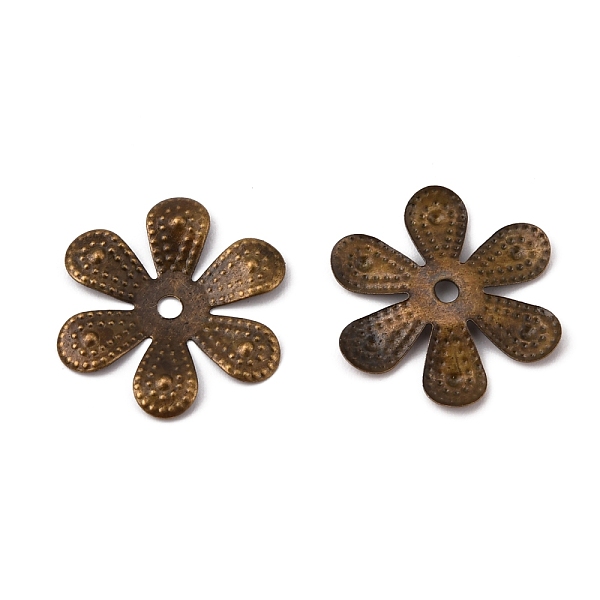 

PandaHall 6-Petal Iron Bead Caps, Flower, Antique Bronze, 18.5x16.5x1mm, Hole: 1.6mm Iron