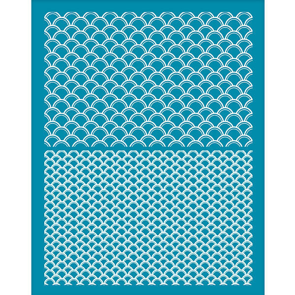 

PandaHall OLYCRAFT 4x5 Inch Fish Scale Clay Stencil Mermaid Scale Silk Screen for Polymer Clay Fish Scale Silk Screen Stencils Mesh Transfer..., Cyan