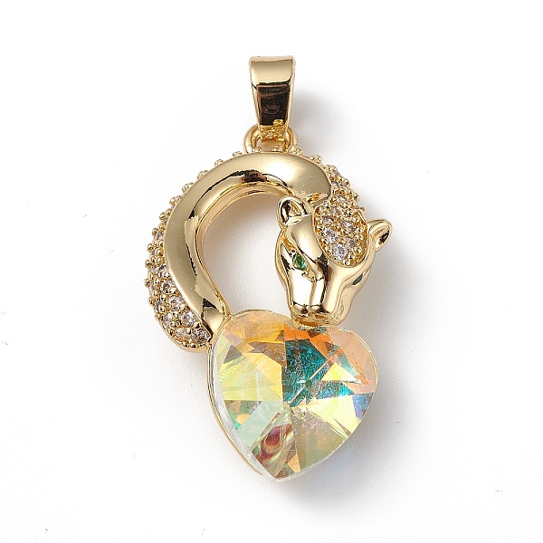 

PandaHall Real 18K Gold Plated Rack Plating Brass Micro Pave Clear Cubic Zirconia Pendants, with Glass, Long-Lasting Plated, Cadmium Free &...