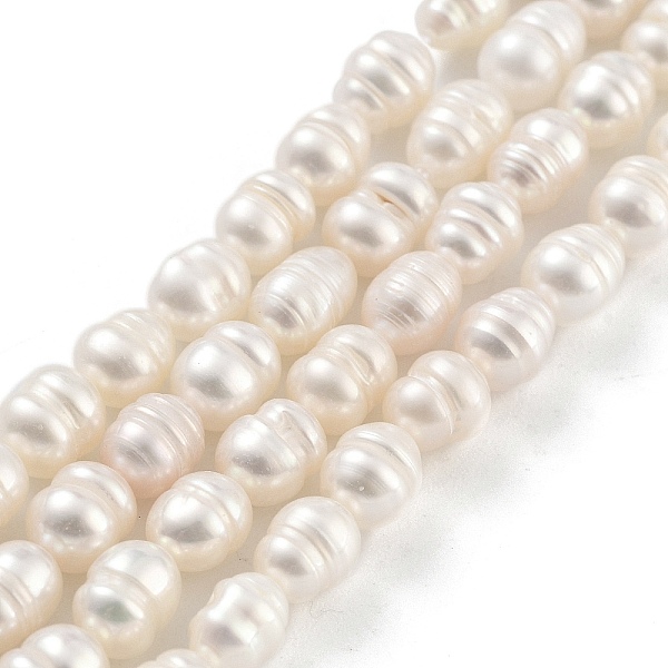 

PandaHall Natural Cultured Freshwater Pearl Beads Strands, Rice, Grade A++, Snow, 4~5mm, Hole: 0.6mm, about 26~27pcs/strand, 7.09''~7.28''..., White