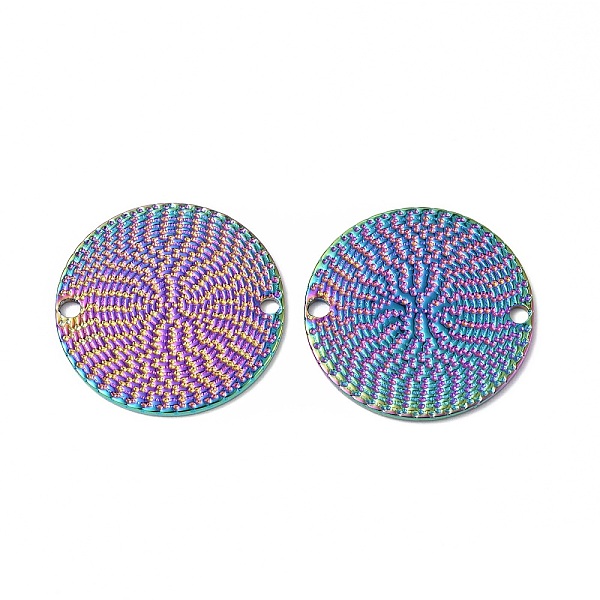 

PandaHall Ion Plating(IP) 304 Stainless Steel Connector Charms, Flat Round Links, Rainbow Color, 20x1mm, Hole: 1.6mm 304 Stainless Steel...