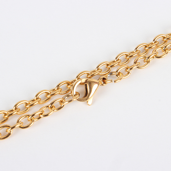

PandaHall 304 Stainless Steel Cable Chain Necklace Making, with Lobster Claw Clasps, Vacuum Plating, Golden, 23.6 inch(59.9cm) 304 Stainless...