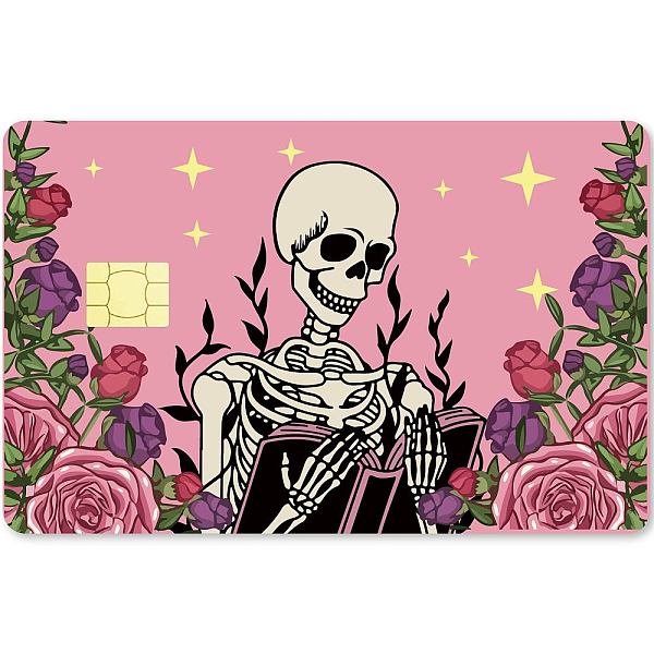 

PandaHall CREATCABIN Skeleton Card Skin Sticker Debit Credit Card Skins Covering Skull Rose Bank Card Protecting Decals Removable Wrap...